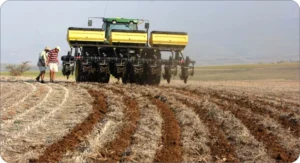 Tillage equipment in field
